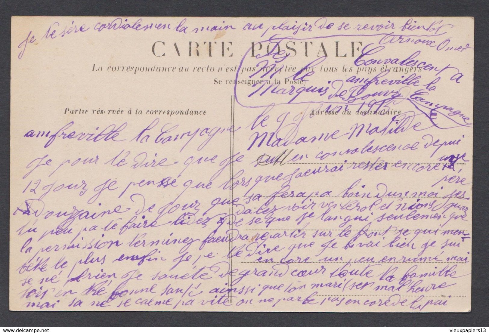 Cpa 27 Eure - AMFREVILLE - Quartier De L'église - I. Damont édit., Le Neubourg - 1915 - Amfreville La Campagne - Autres & Non Classés