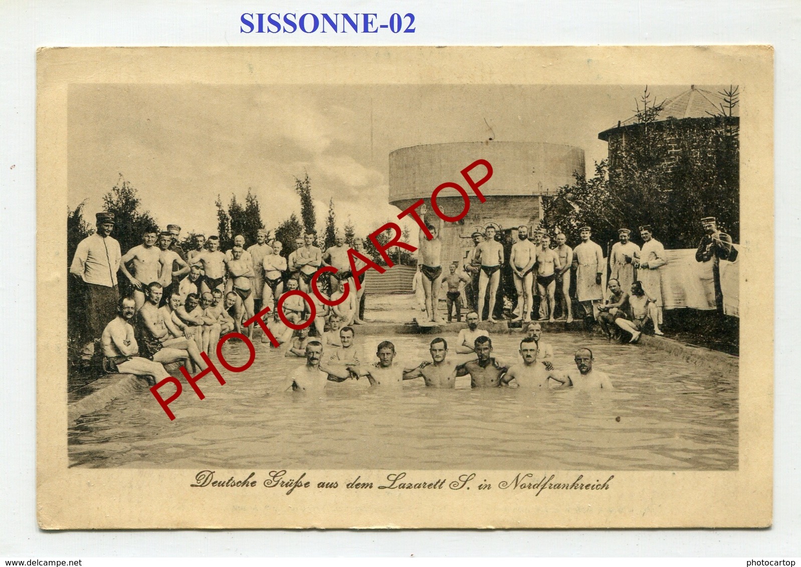 SISSONNE-Piscine Du Lazaret-CARTE Allemande-GUERRE 14-18-1WK-France-02- - Sissonne