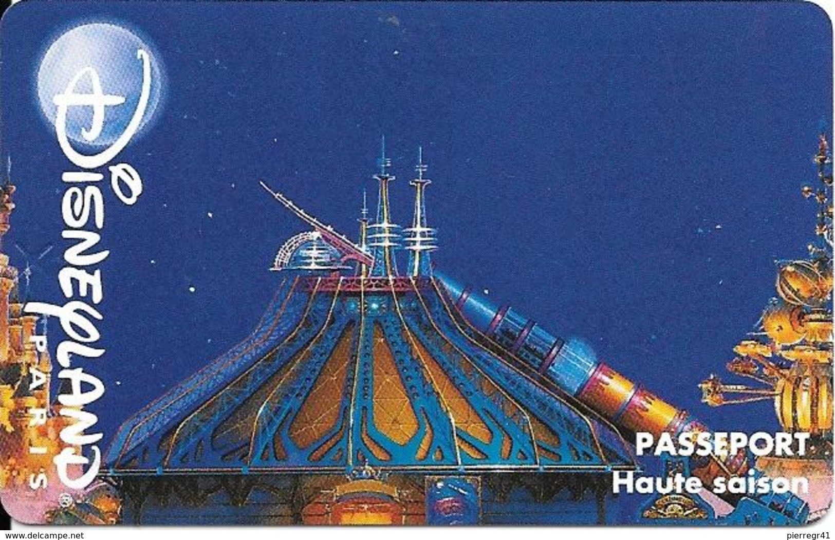 PASS-DISNEYLANDPARIS -1996-SPACE MOUNTAIN-ADULTE-V° N° S 049530 VERTICAL A Droite- Valide 1 Jour/-TBE- - Disney-Pässe