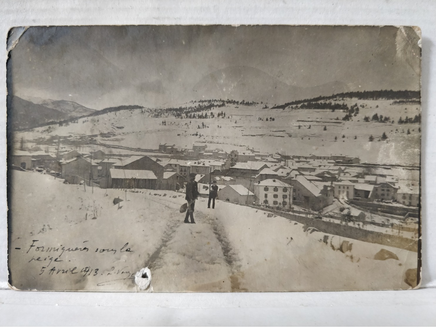 Formiguères Sous La Neige. 5 Avril 1913. Carte Photo - Autres & Non Classés