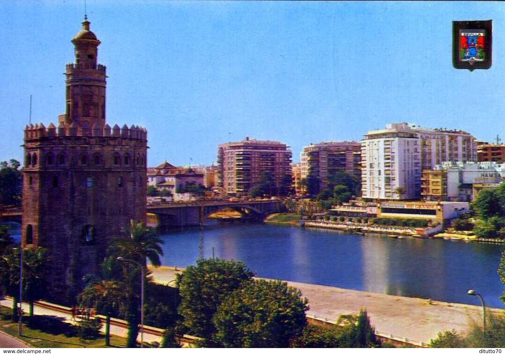 Sevilla - Torre Del Oro Y Rio Guadalquivir - Formato Grande Non Viaggiata – E 12 - Altri & Non Classificati