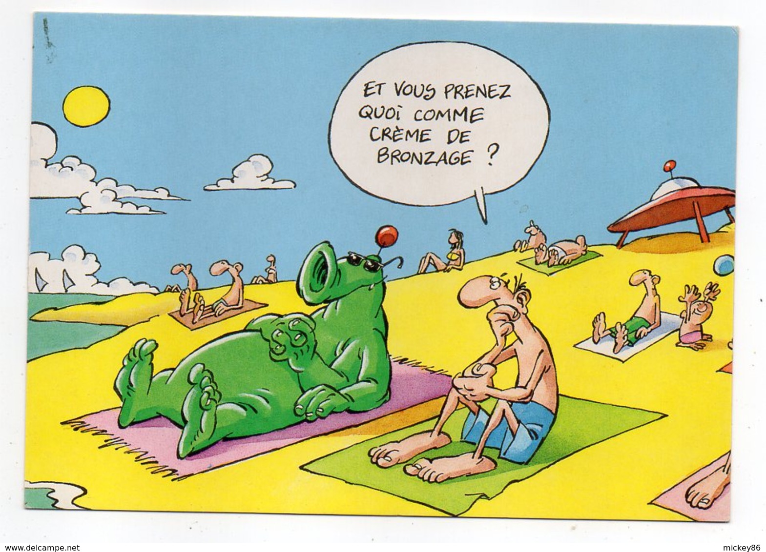 Humour--illustrateur  GAUDELETTE  -- Et Vous Prenez Quoi Comme Crème De Bronzage ? - Humour