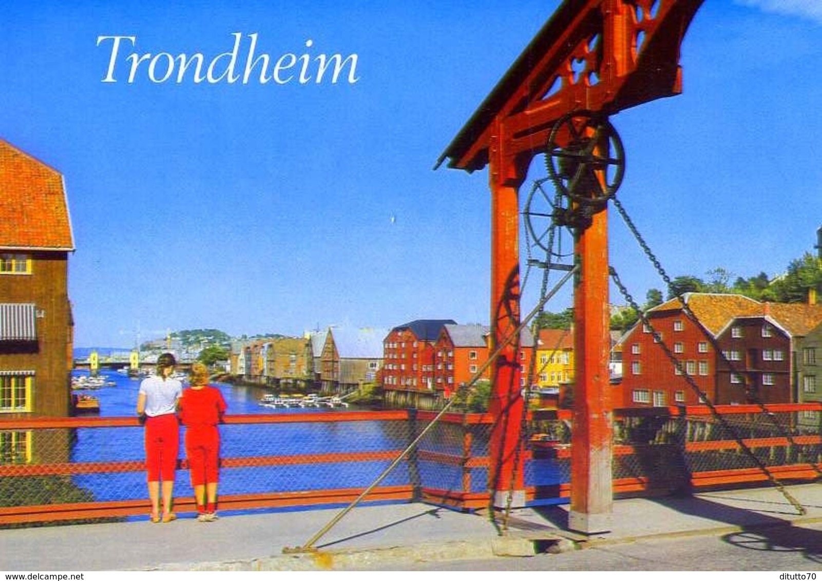 Trondheim - Parti Ved Nidelven Og Den Gamle Bybro - Formato Grande Non Viaggiata – E 12 - Altri & Non Classificati