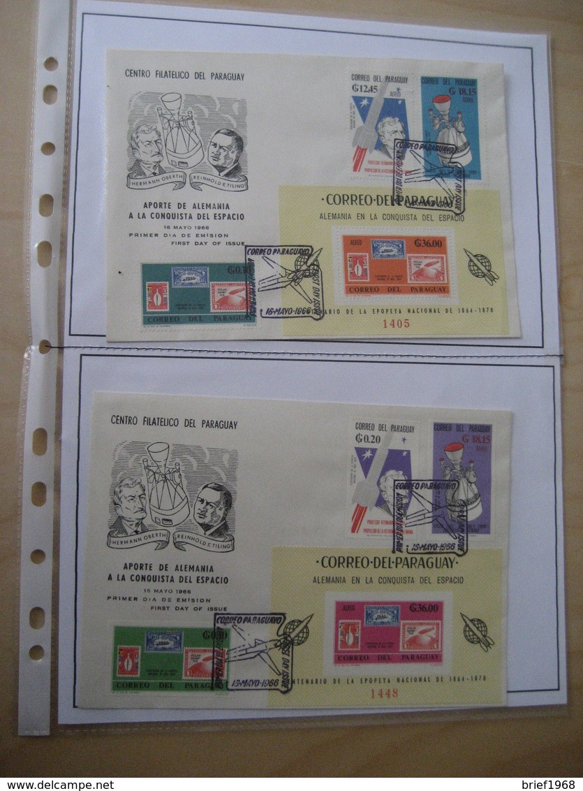 Paraguay Bl. 83+74 Weltraum/Space FDC (1965) - Paraguay