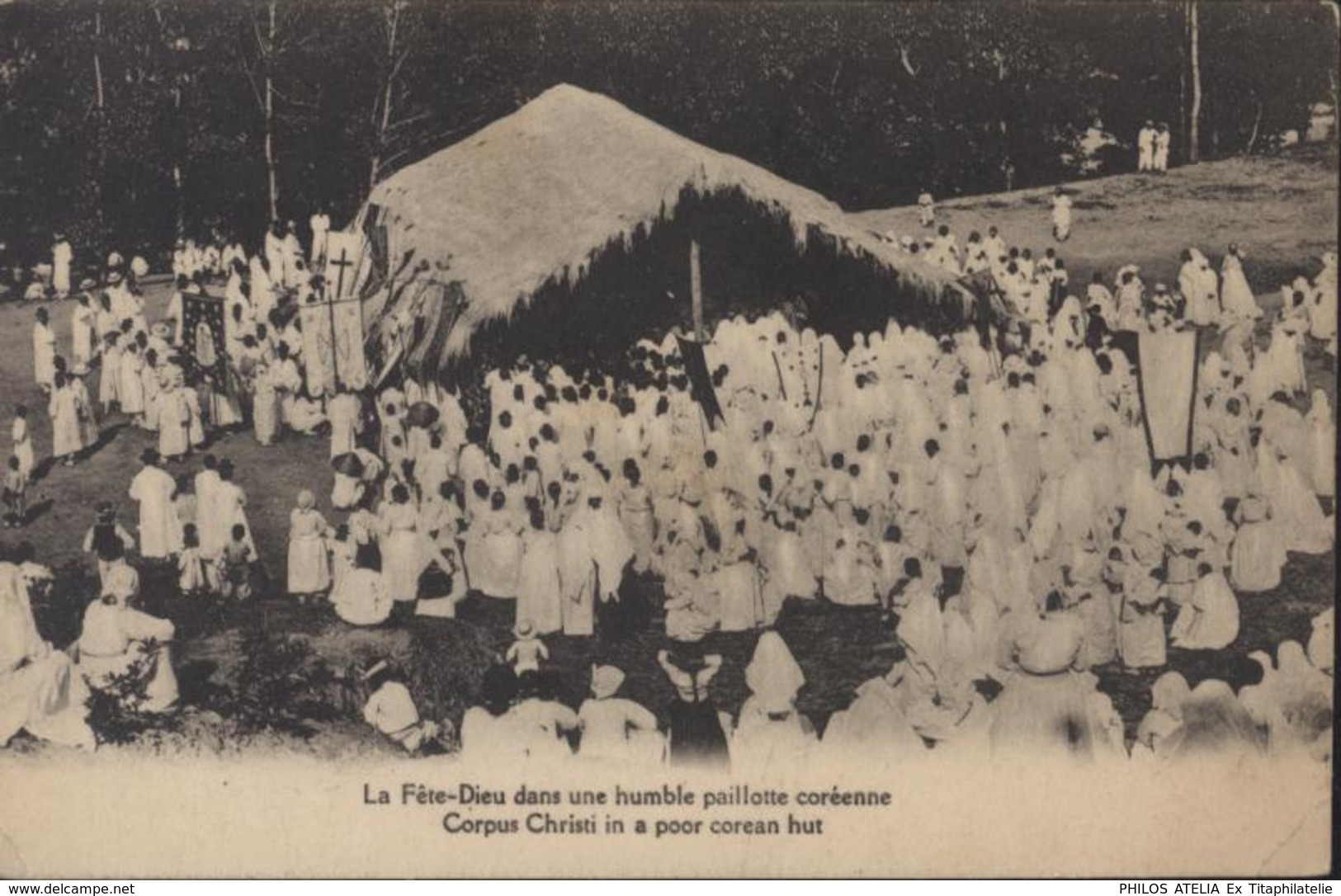 CPA La Fête Dieu Dans Une Humble Paillotte Coréenne Corée Corpus Christi In A Poor Corean Hut - Korea, North