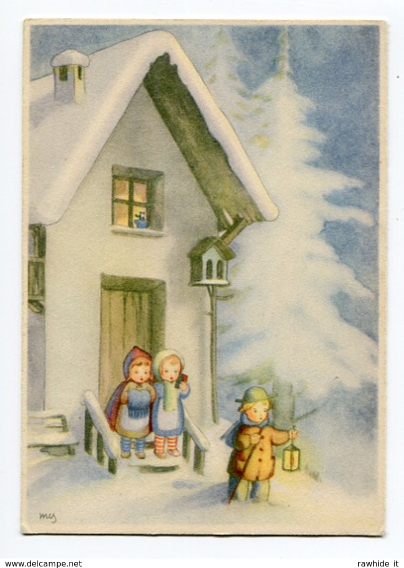 Noel Weihnachten Christmas Enfants Neige Sign.Soffiantini - Altri & Non Classificati