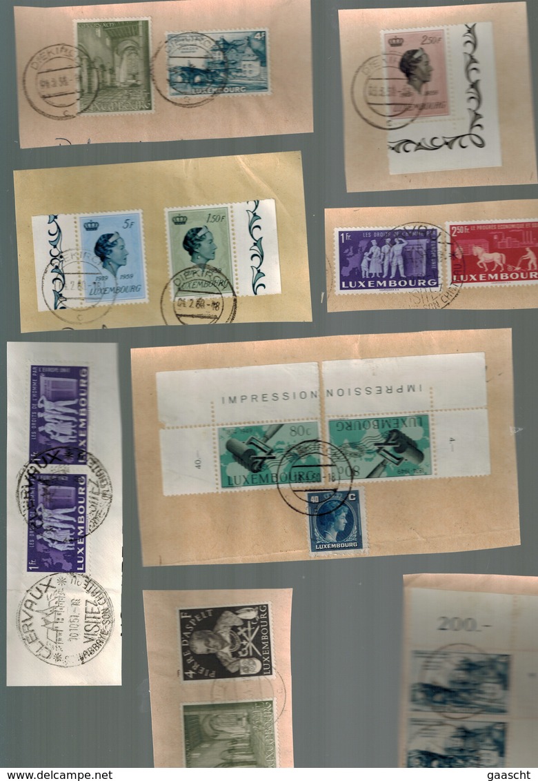 Luxembourg Fragments Avec Des Timbres Oblitérés - Used Stamps