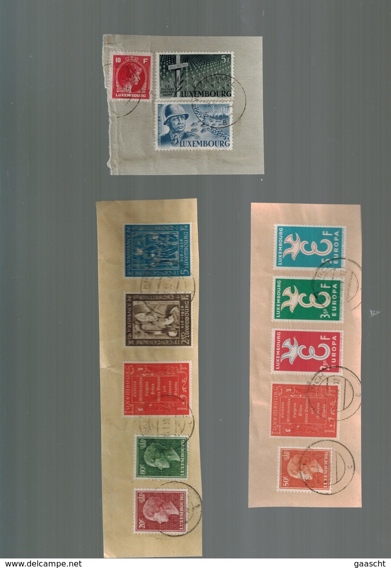 Luxembourg Fragments Avec Des Timbres Oblitérés - Usati