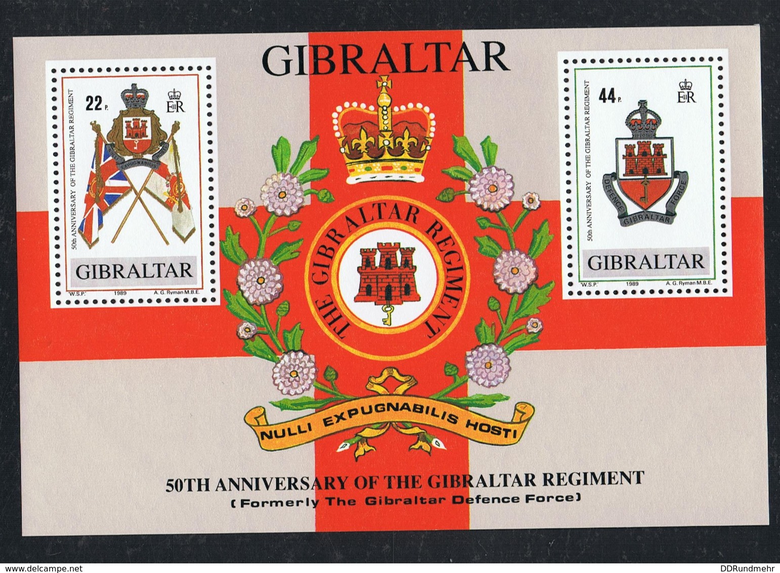 1989 28. Apr. Gibraltar Regiment Mi GI BL12 Sn GI 548 Yt GI BF11 Sg GI MS612 Postfrisch Xx - Gibraltar