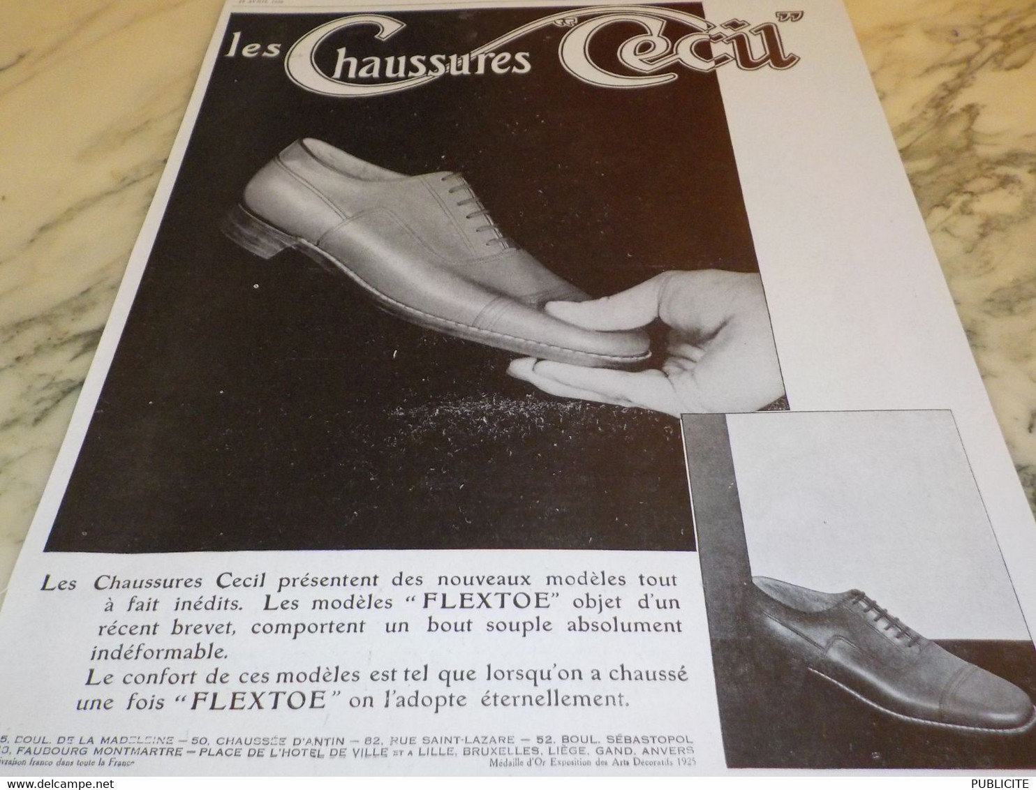 ANCIENNE PUBLICITE CHAUSSURES CECIL  1929 - Autres & Non Classés