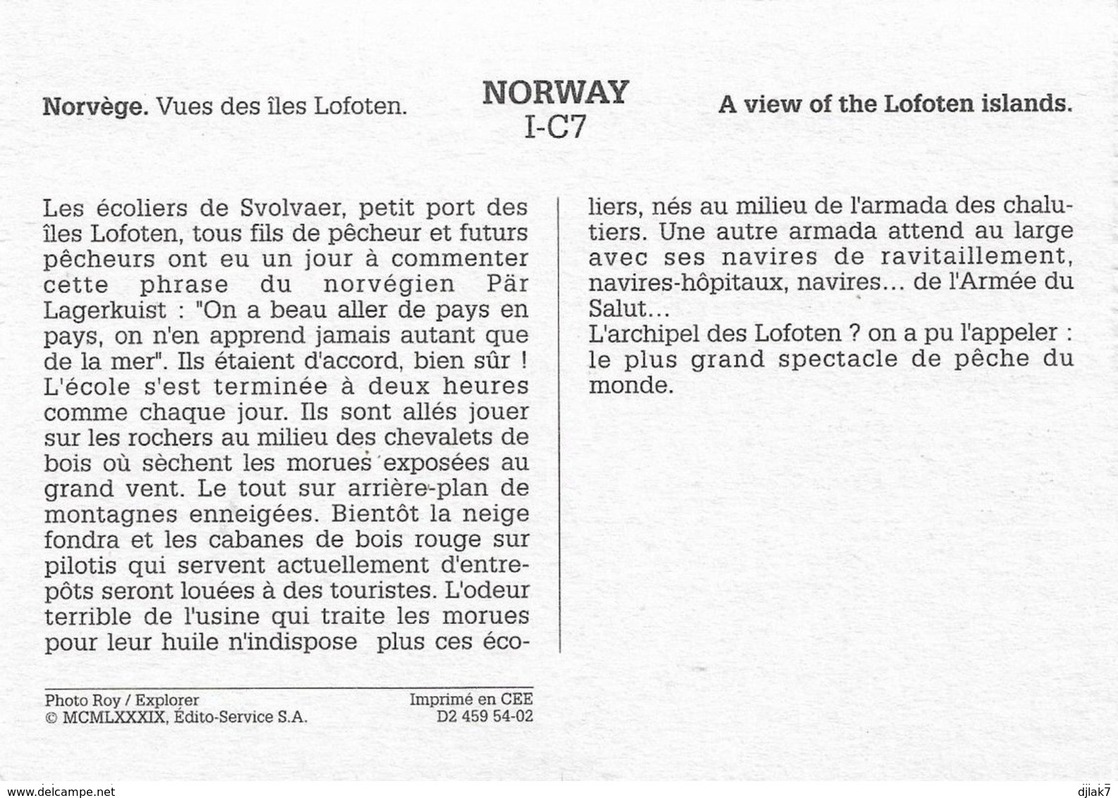 Norvège Vues Des Iles Lofoten Avec Bâteaux De Pêche (2 Scans) - Pêche