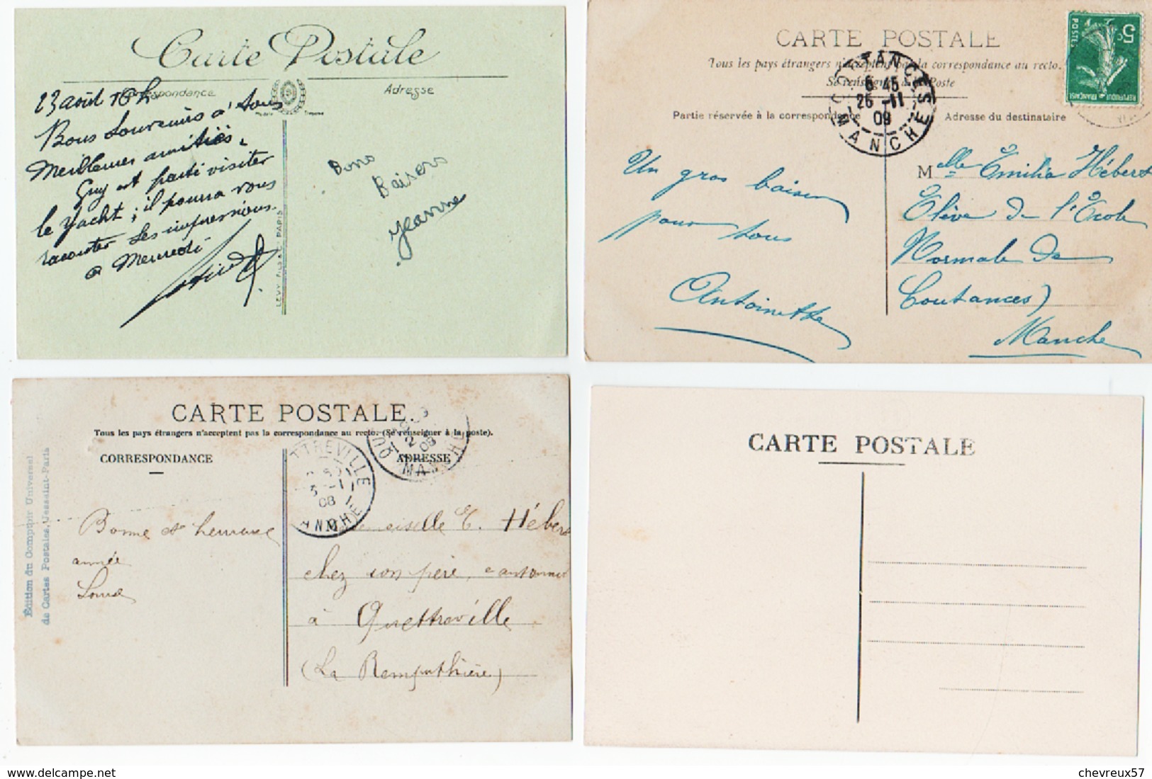 VILLES ET VILLAGES DE FRANCE - LOT 34 - 70 cartes anciennes dont 6 étrangères - 1 curiosité phil. Lot à étudier