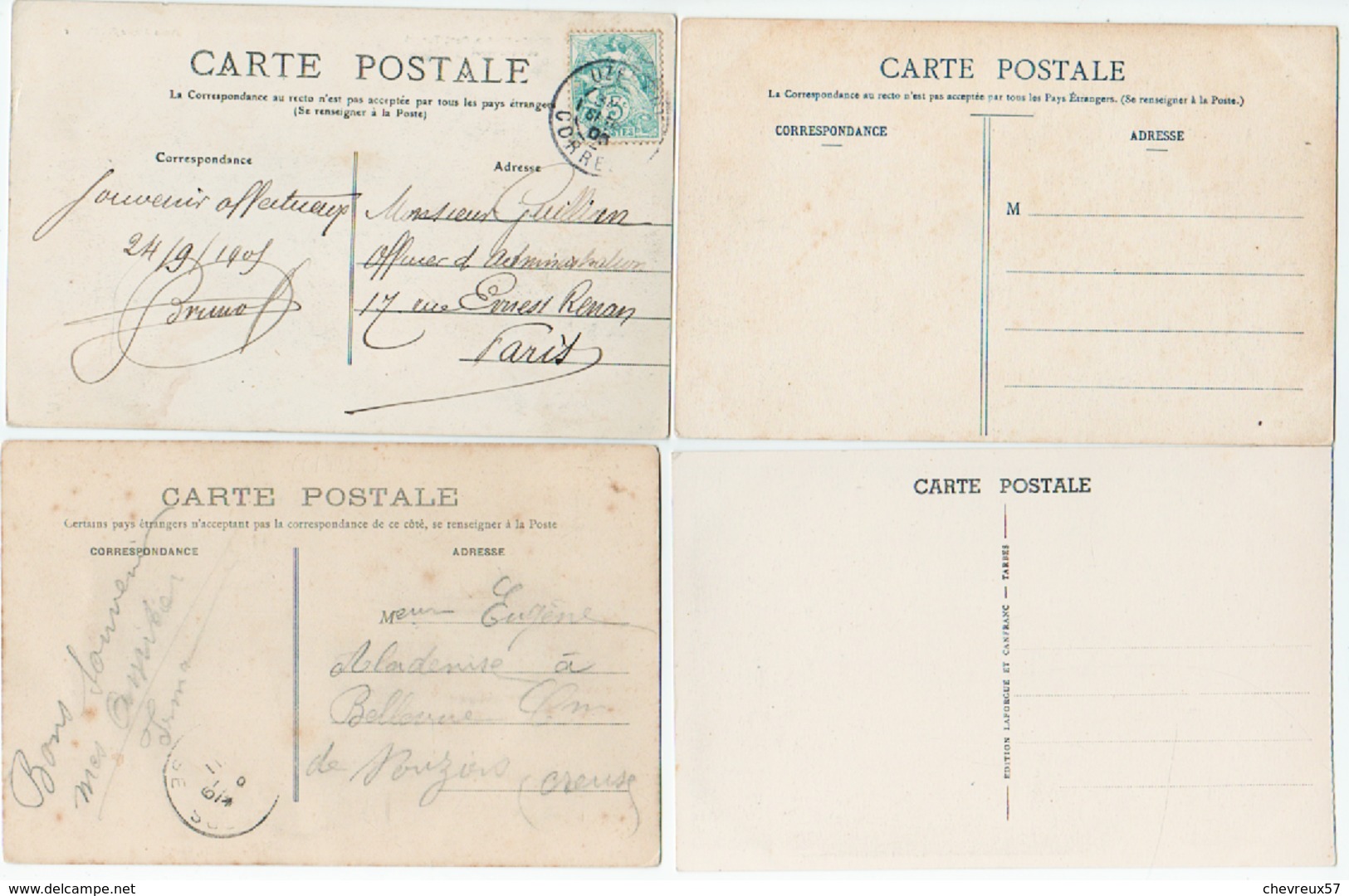 VILLES ET VILLAGES DE FRANCE - LOT 34 - 70 cartes anciennes dont 6 étrangères - 1 curiosité phil. Lot à étudier