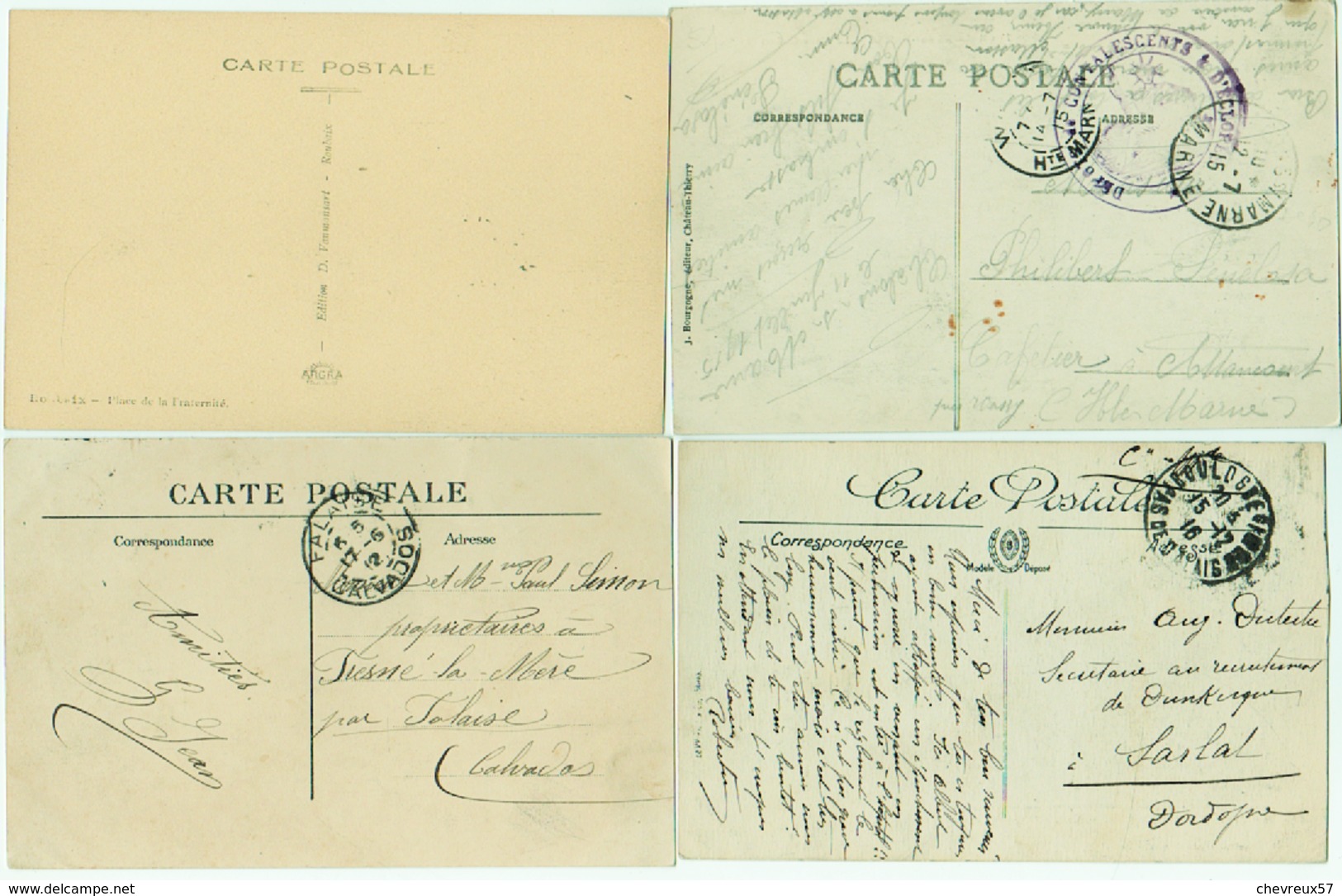 VILLES ET VILLAGES DE FRANCE - LOT 34 - 70 cartes anciennes dont 6 étrangères - 1 curiosité phil. Lot à étudier