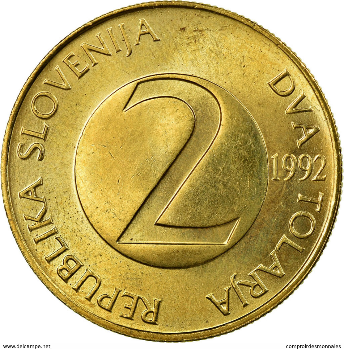 Monnaie, Slovénie, 2 Tolarja, 1992, TTB, Nickel-brass, KM:5 - Slovénie