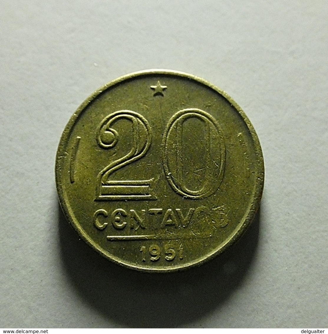 Brazil 20 Centavos 1951 With Defect - Brésil