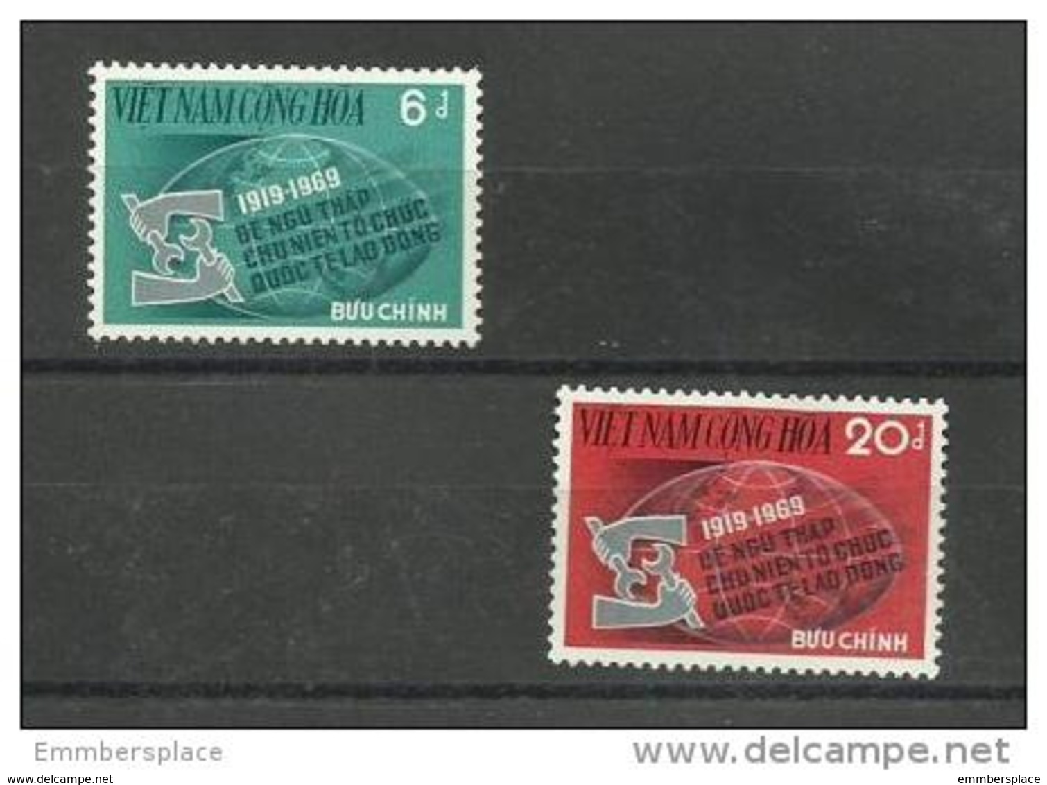 South Vietnam - 1969 ILO Anniversary Set Of 2 MNH **  Sc 362-3 - Vietnam