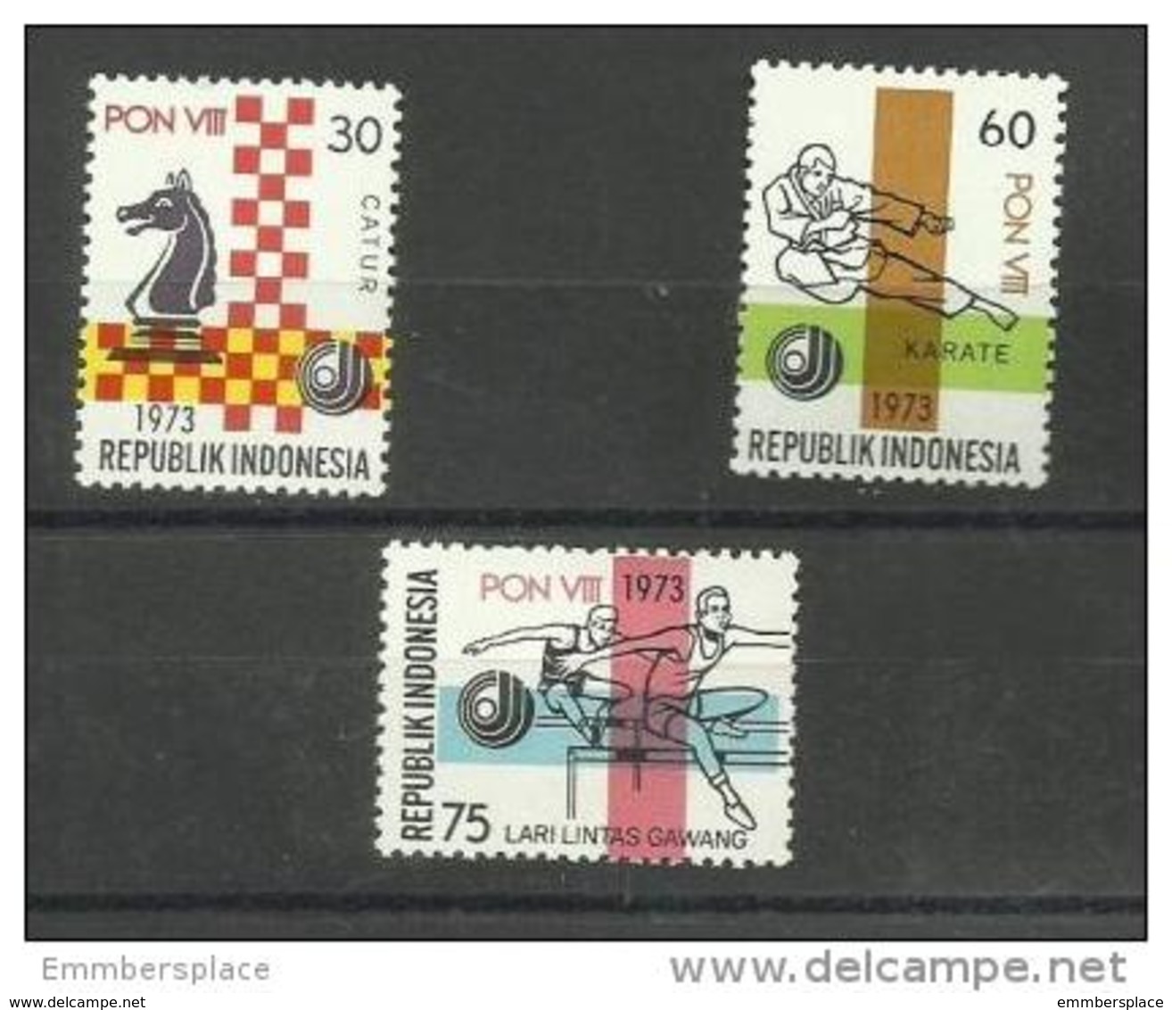 Indonesia - 1973 National Sports Week Set Of 3 MNH **  Sc 847-9 - Indonesia