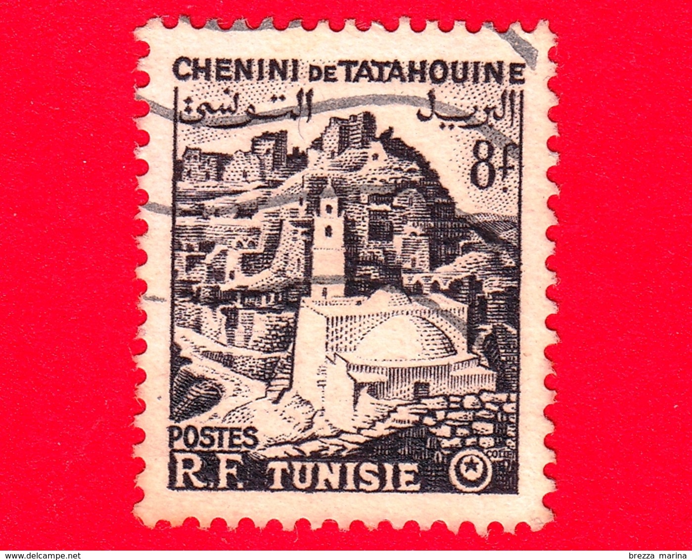 TUNISIA - Usato - 1954 - Chenini De Tatahouine - Veduta - 8 - Usati