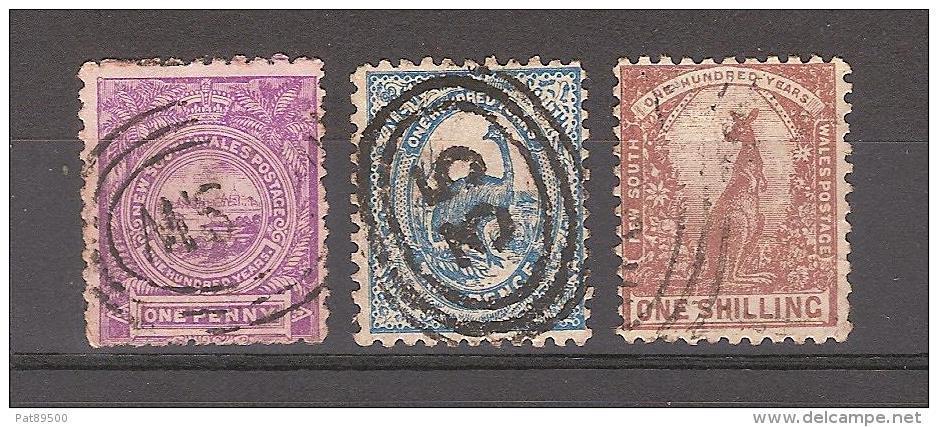 NOUVELLES GALLES DU SUD (colonie Britanique Océanie) 1888 Lot De 3 Timbres Oblitérés YT 59, 60 Et 64 - Oblitérés