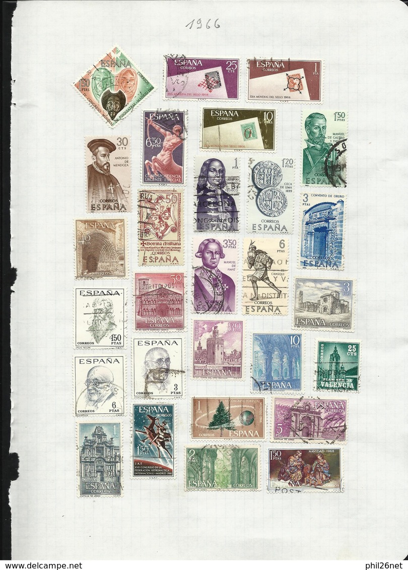 Espagne  de 1889  à  1971  quasiment complet Poste ,P.A. ... Oblitérés B/TB Cachets TB  introuvable !  Braderie !!