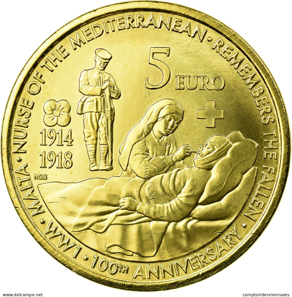 Malte, 5 Euro, 2014, SPL, Laiton - Malta