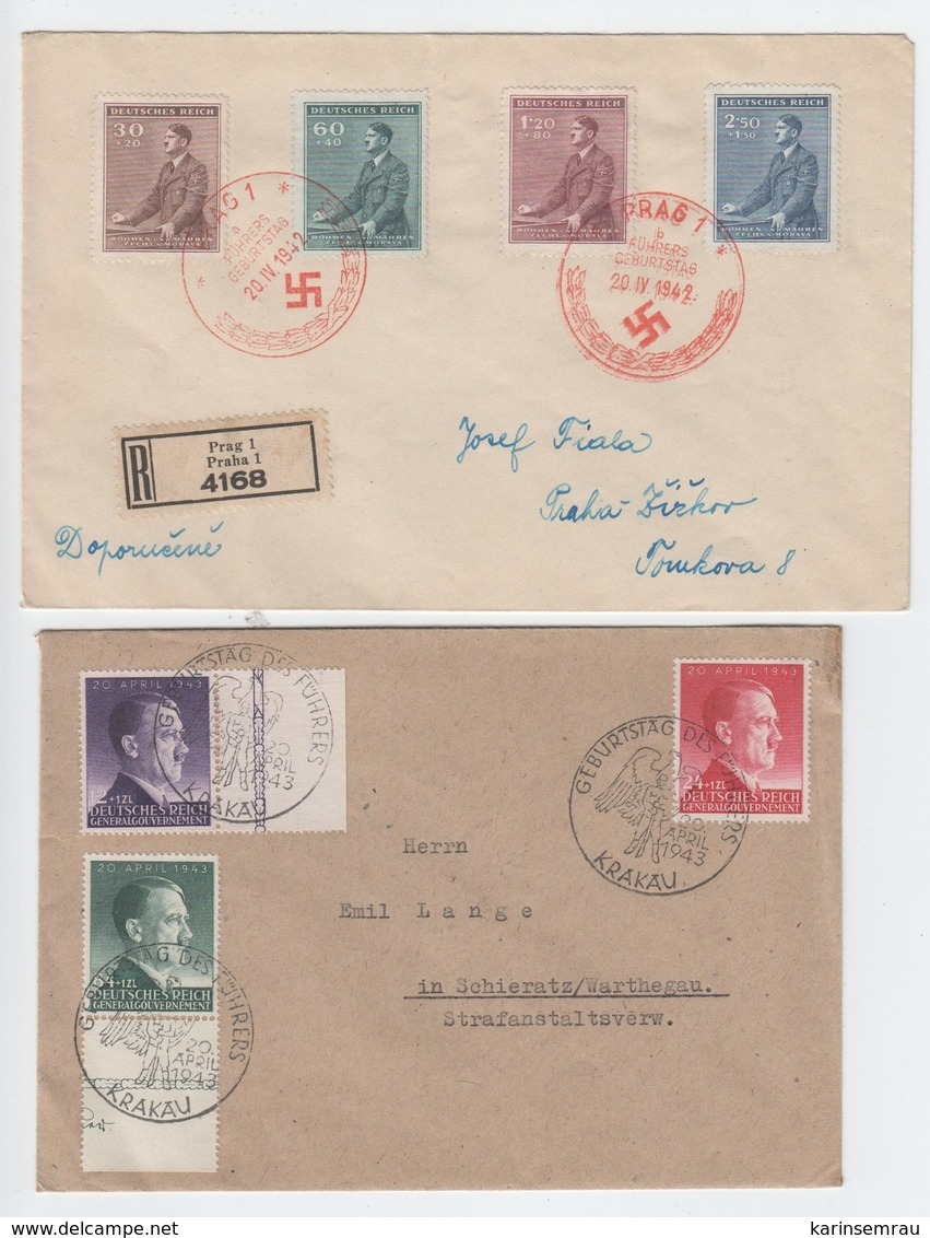 Drittes Reich , 2 Belege , Ersttag - Storia Postale