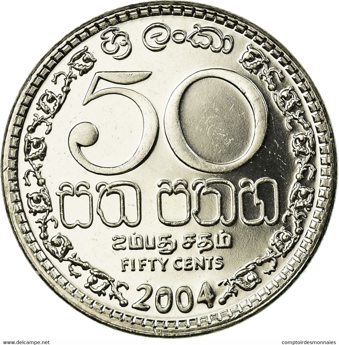 Monnaie, Sri Lanka, 50 Cents, 2004, SPL, Nickel Plated Steel, KM:135.2a - Sri Lanka