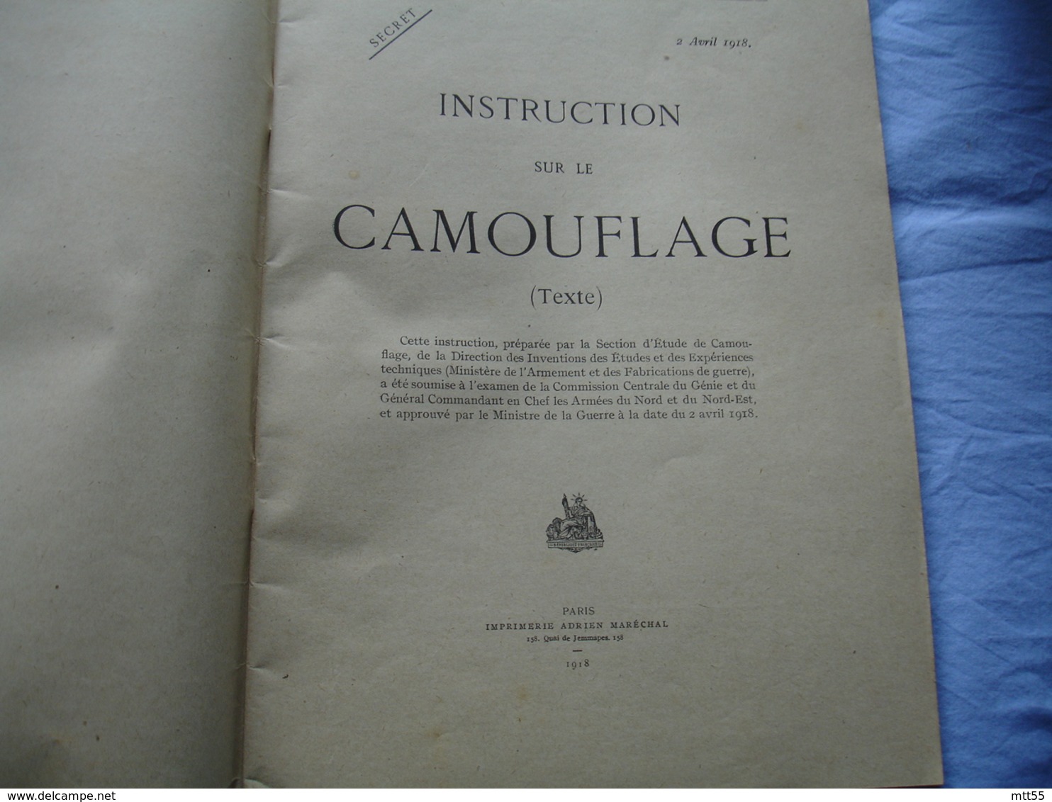 Guerre 14.18 2 Livret Livre Instructon Sur Le Camouflage 1918 Texte Et Planche - 1914-18