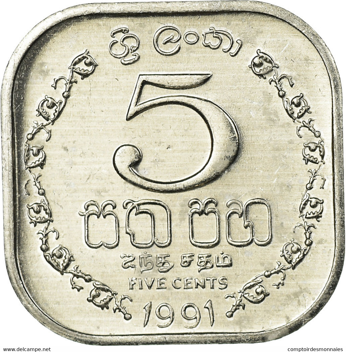 Monnaie, Sri Lanka, 5 Cents, 1991, SPL, Aluminium, KM:139a - Sri Lanka