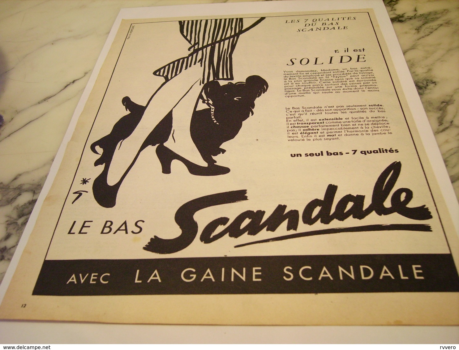 ANCIENNE  PUBLICITE IL EST SOLIDE GAINE SCANDALE  1952 - Autres & Non Classés