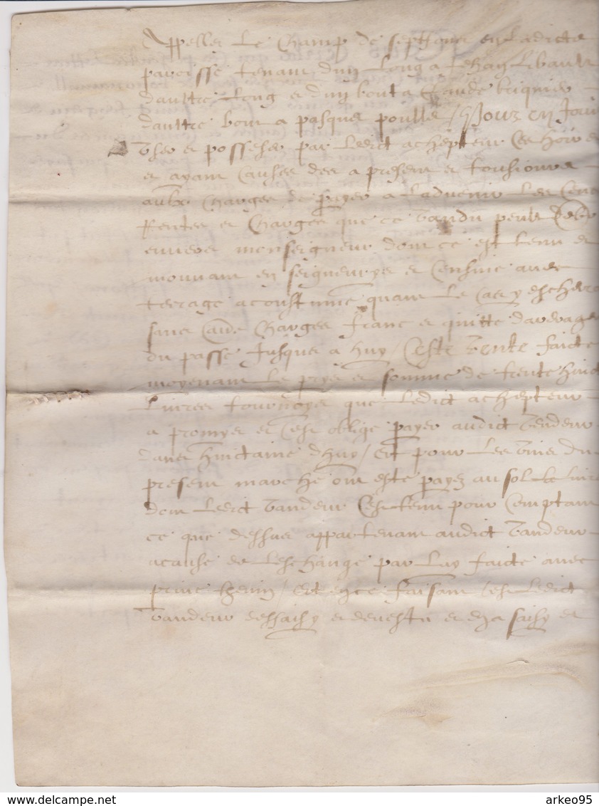 Acte De Vente Sur Parchemin D'une Terre à Septfonds (Yonne), 1627 - Manuscrits