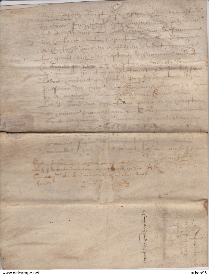 Acte De Vente Sur Parchemin D'une Terre à Septfonds (Yonne), 1627 - Manuscrits