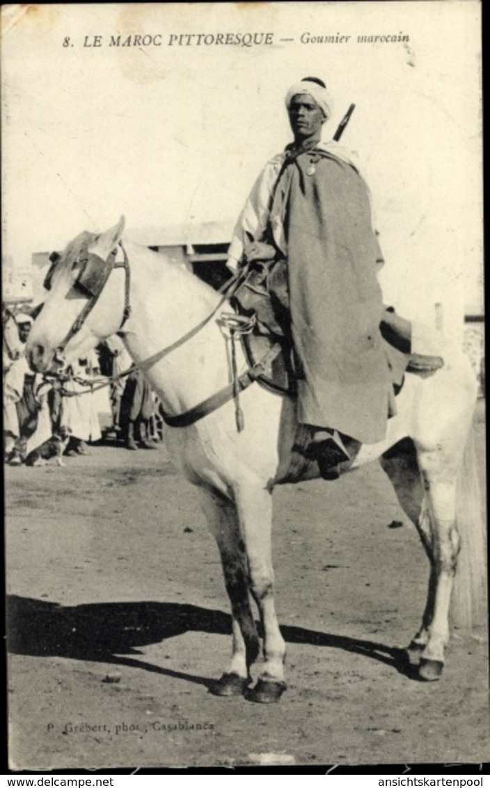 Cp Marokko, Goumier Marocain, Cheval - Autres & Non Classés