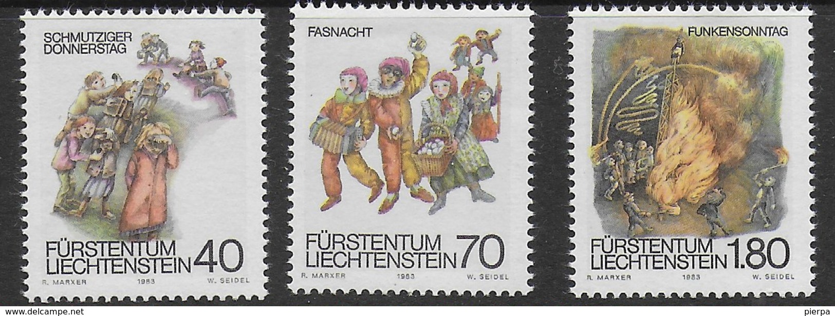 LIECHTENSTEIN - 1983 - CARNEVALE - SERIE CPL. 3 VAL. - NUOVI MNH** (YVERT 759/761 - MICHEL 818/820) - Carnevale