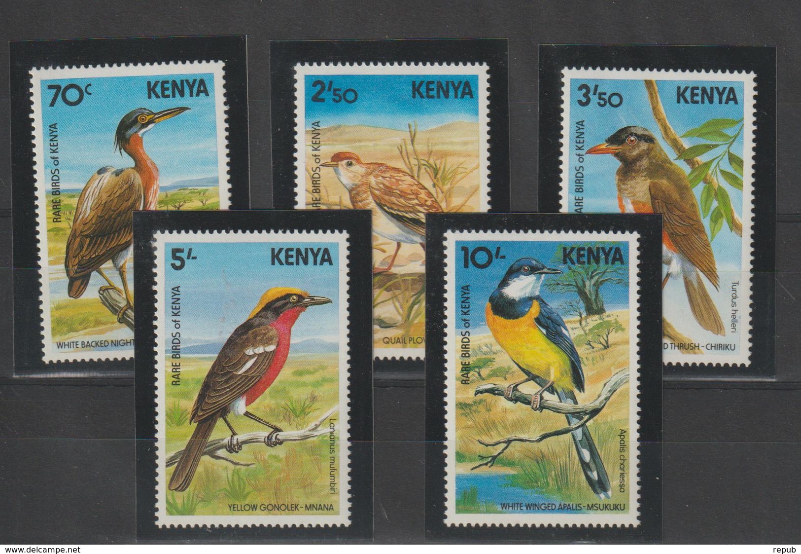 Kenya 1984 Oiseaux Série 284-88 5 Val ** MNH - Kenya (1963-...)