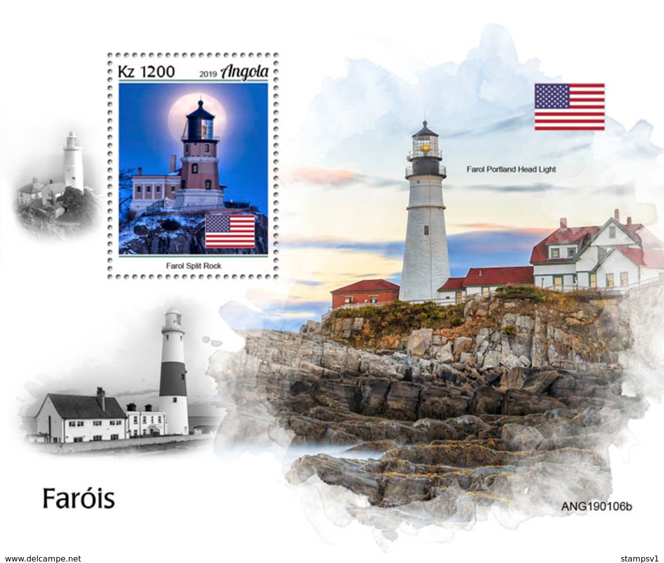 Angola.  2019 Lighthouses. (0106b)  OFFICIAL ISSUE - Angola