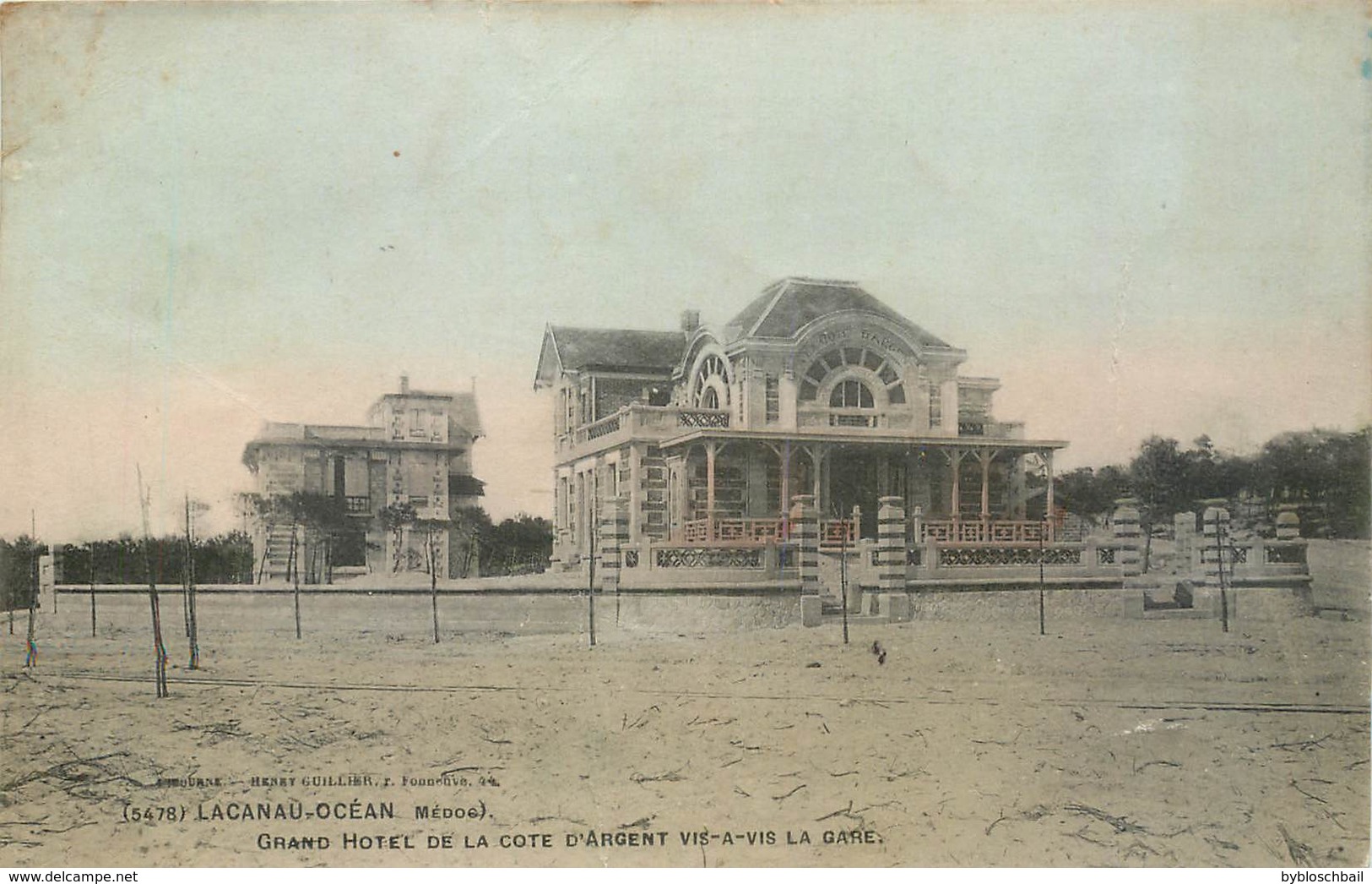 CPA 33 Gironde Lacanau Océan Médoc Grand Hôtel De La Côte D'Argent Vis à Vis La Gare - Autres & Non Classés