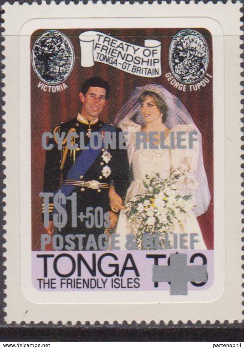 Tonga 1981 Overprint Royal Wedding MNH Set - Case Reali