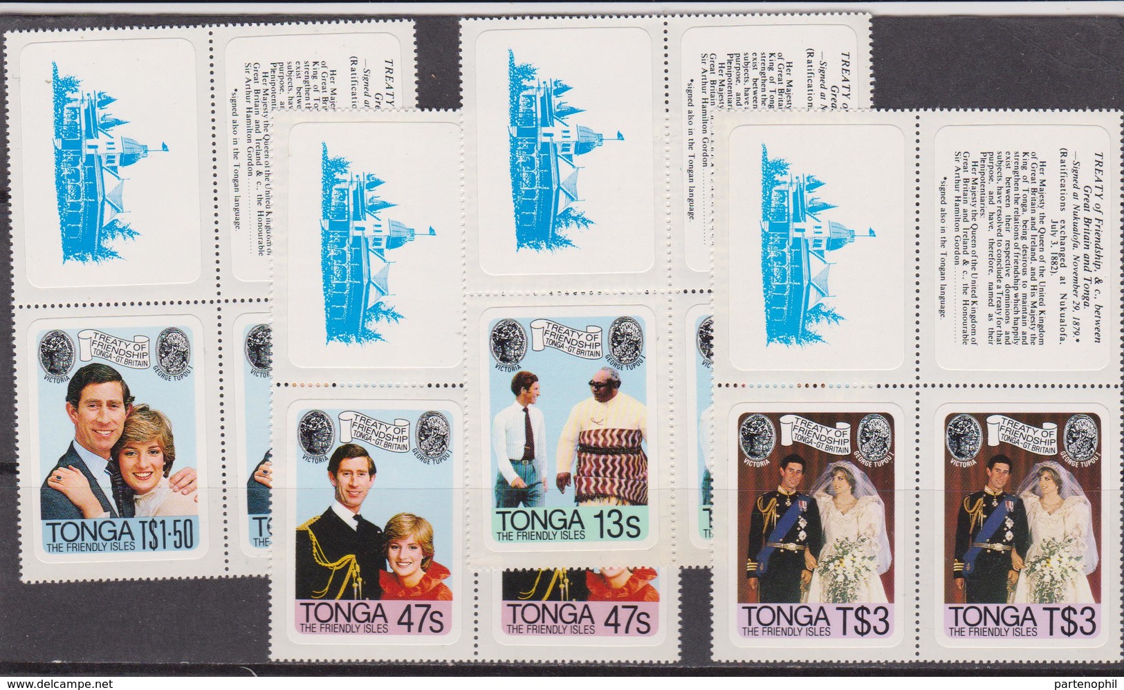 Tonga 1981 Royal Wedding MNH Set - Case Reali