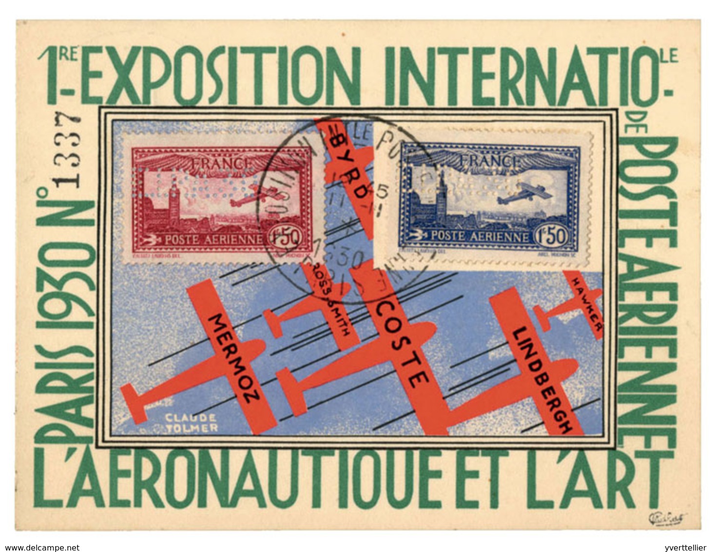 France : PA N°6c, 6d Obl. Sur Carte - Autres & Non Classés