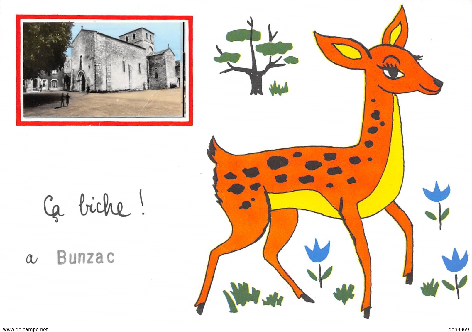 Ca Biche à BUNZAC Par La Rochefoucauld - Petite Photo Eglise - Autres & Non Classés