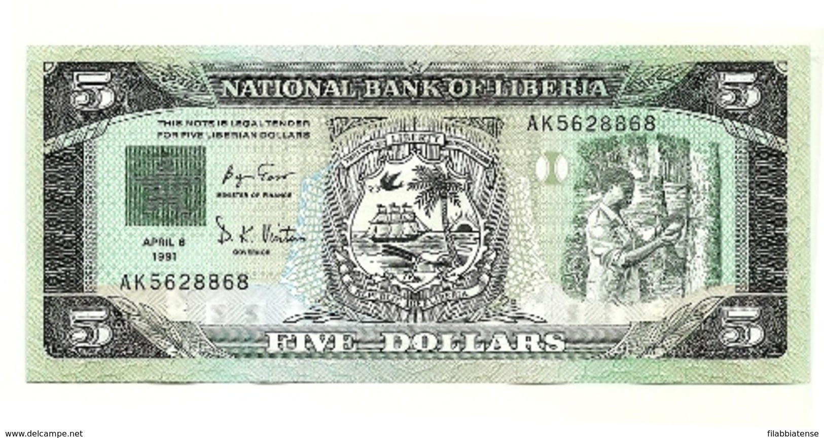 Liberia - 5 Dollars 1991 ---- - Liberia