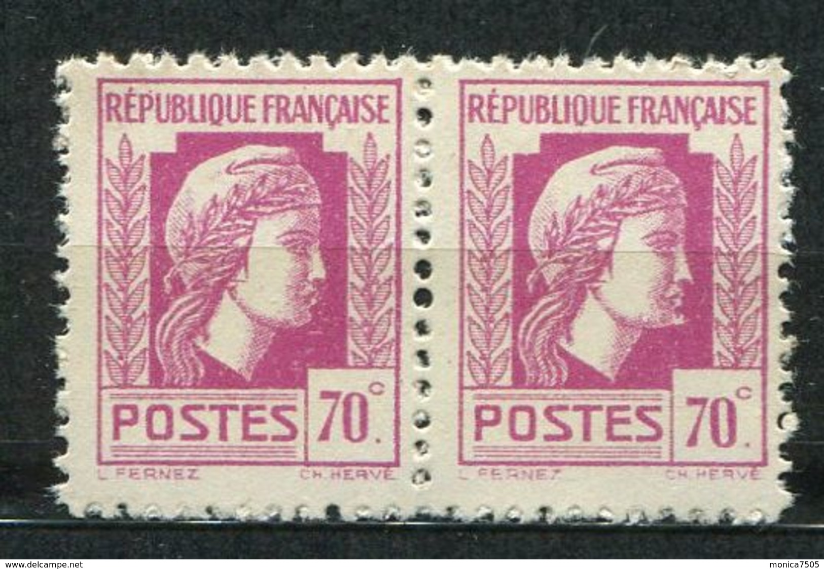 FRANCE ( POSTE ) : Y&T  N° 635  TIMBRES  NEUFS  " MENTON BARBU TENANT A NORMAL "  SANS  TRACE  DE  CHARNIERE . - Neufs