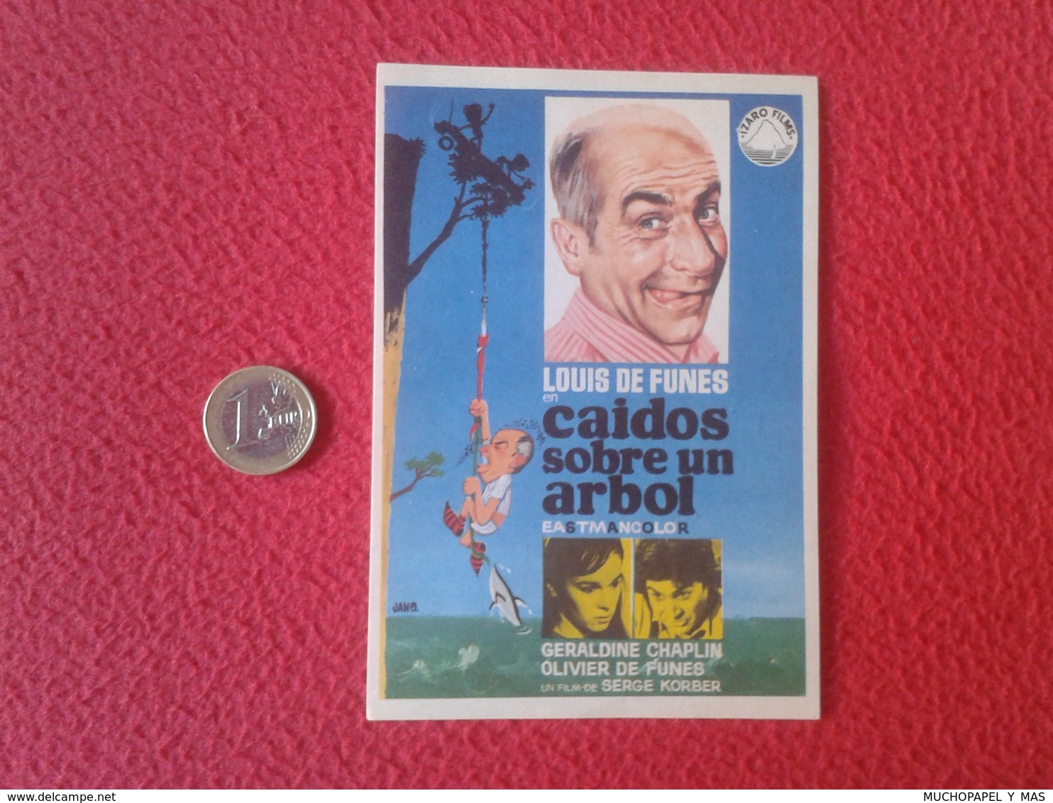 SPAIN PROGRAMA DE CINE FOLLETO MANO CINEMA PROGRAM PROGRAMME FILM CAIDOS SOBRE UN ÁRBOL LOUIS FUNES GERALDINE CHAPLIN - Publicité Cinématographique