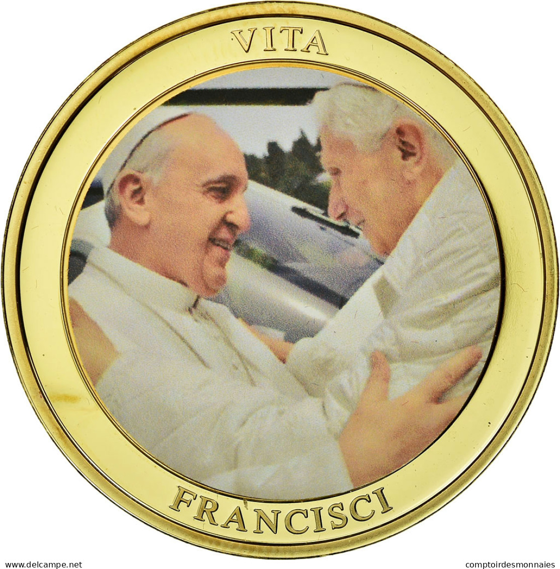 Vatican, Médaille, La Vie Du Pape François, FDC, Copper Gilt - Autres & Non Classés