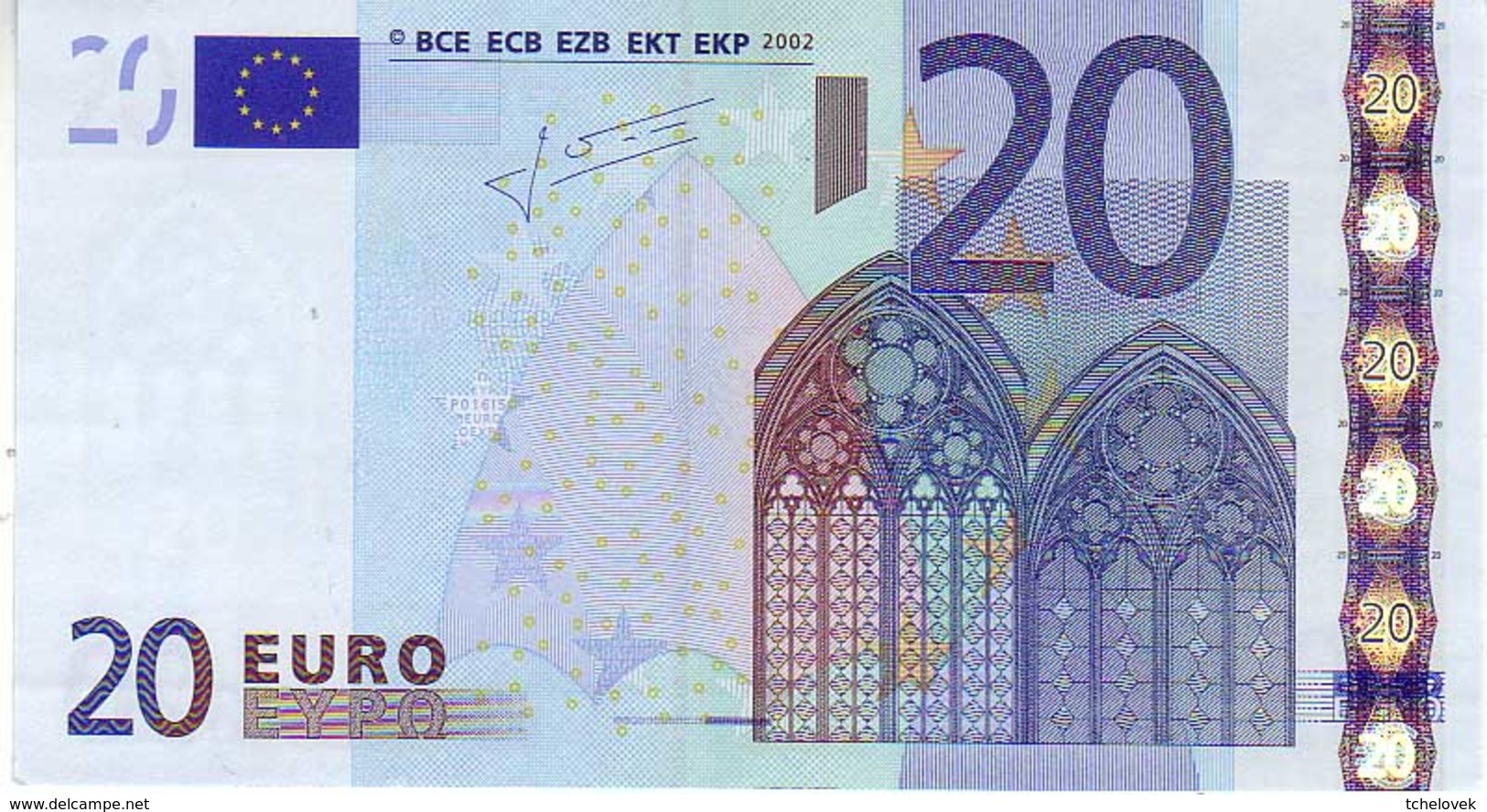 20 Euros 2002 Serie X, P016I5, N° X 3149583577,  Signature 2 UNC - 20 Euro