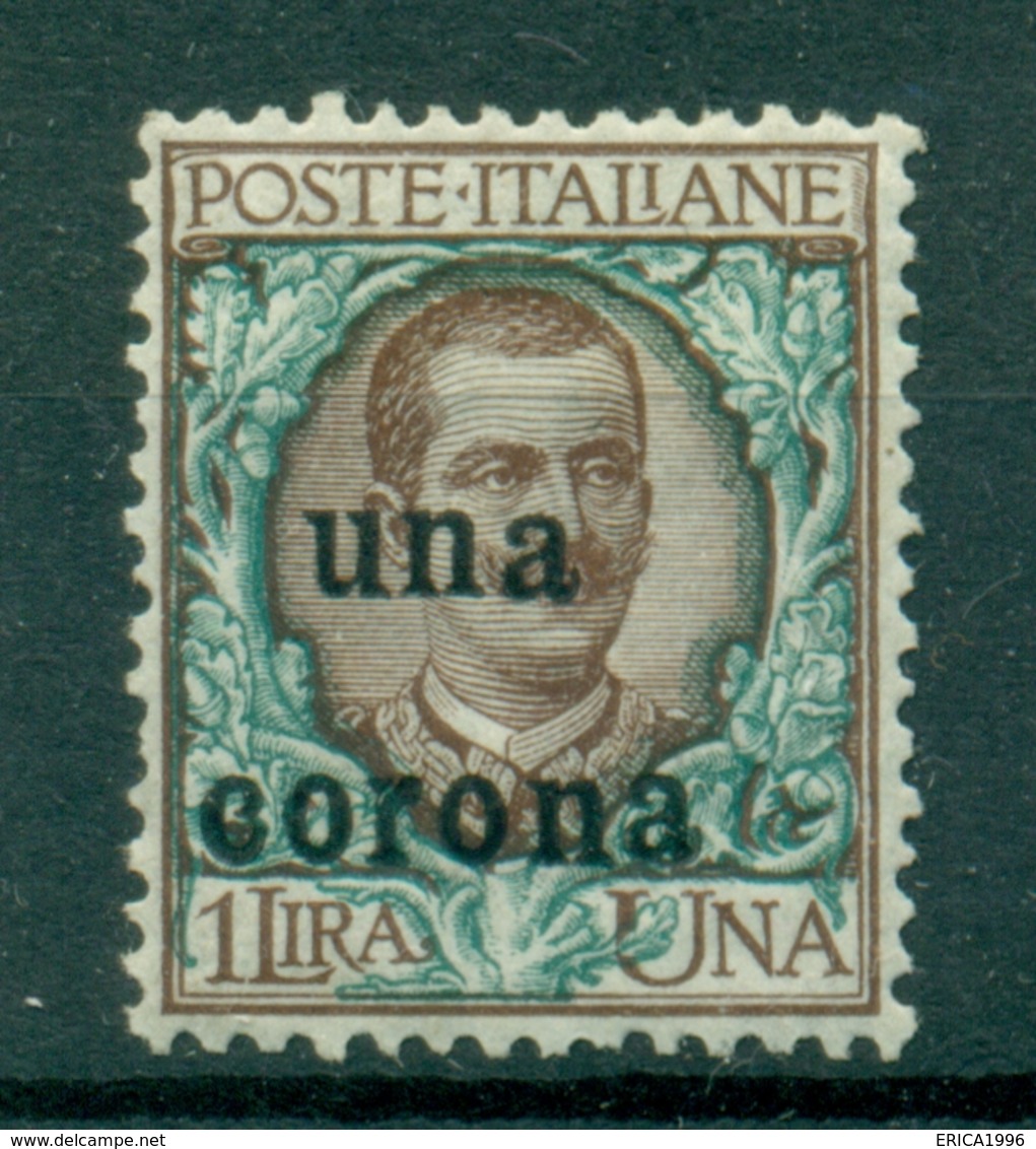 V7545 ITALIA OCCUPAZIONI DALMAZIA 1919 Floreale 1 L. Soprastampato, MNH**, Varietà (a Di "una" Più Piccola), Sass. 1b, - Dalmatie