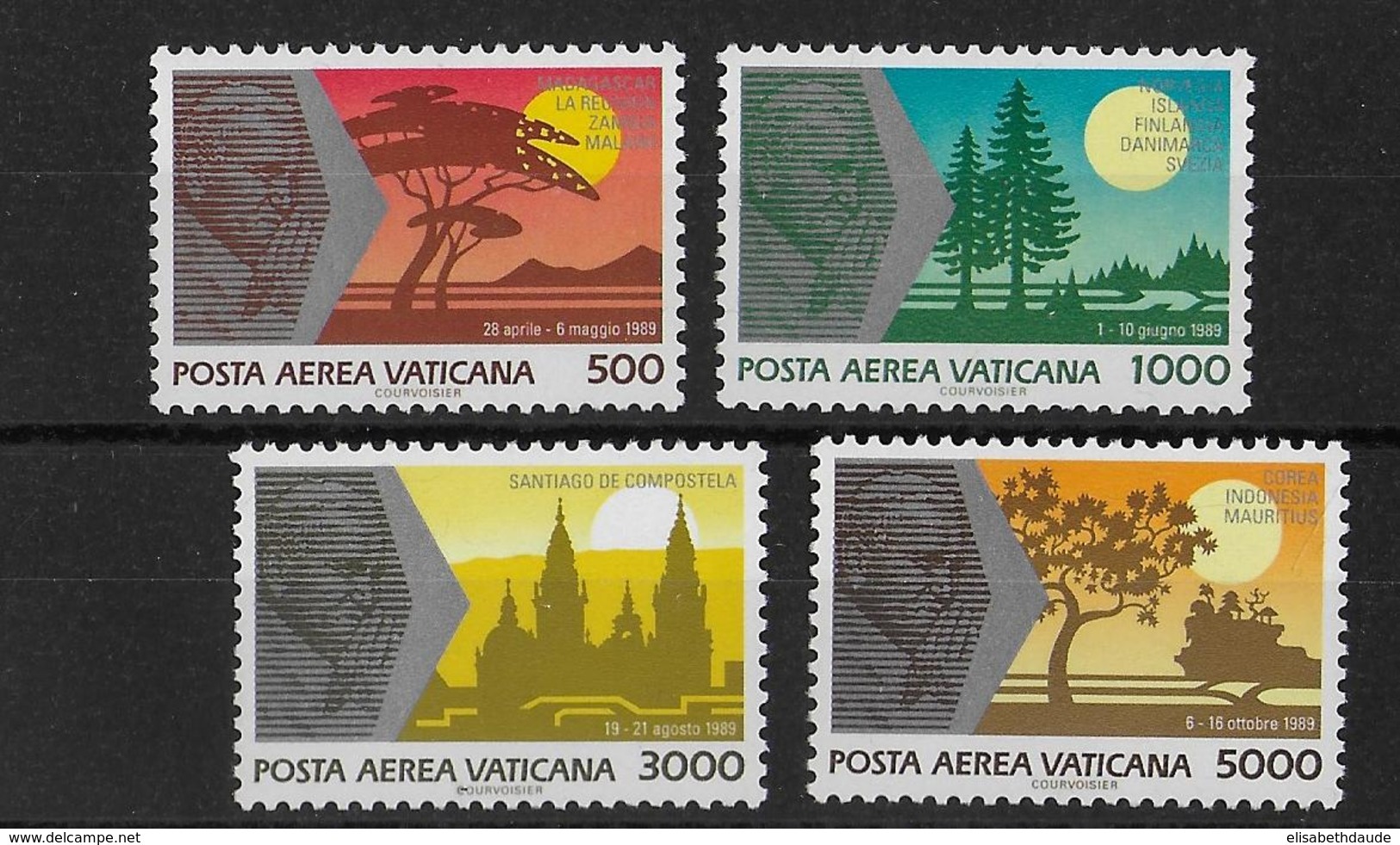 VATICAN - 1990 - POSTE AERIENNE YVERT N° 88/91 ** MNH - COTE = 20 EUR. - Aéreo