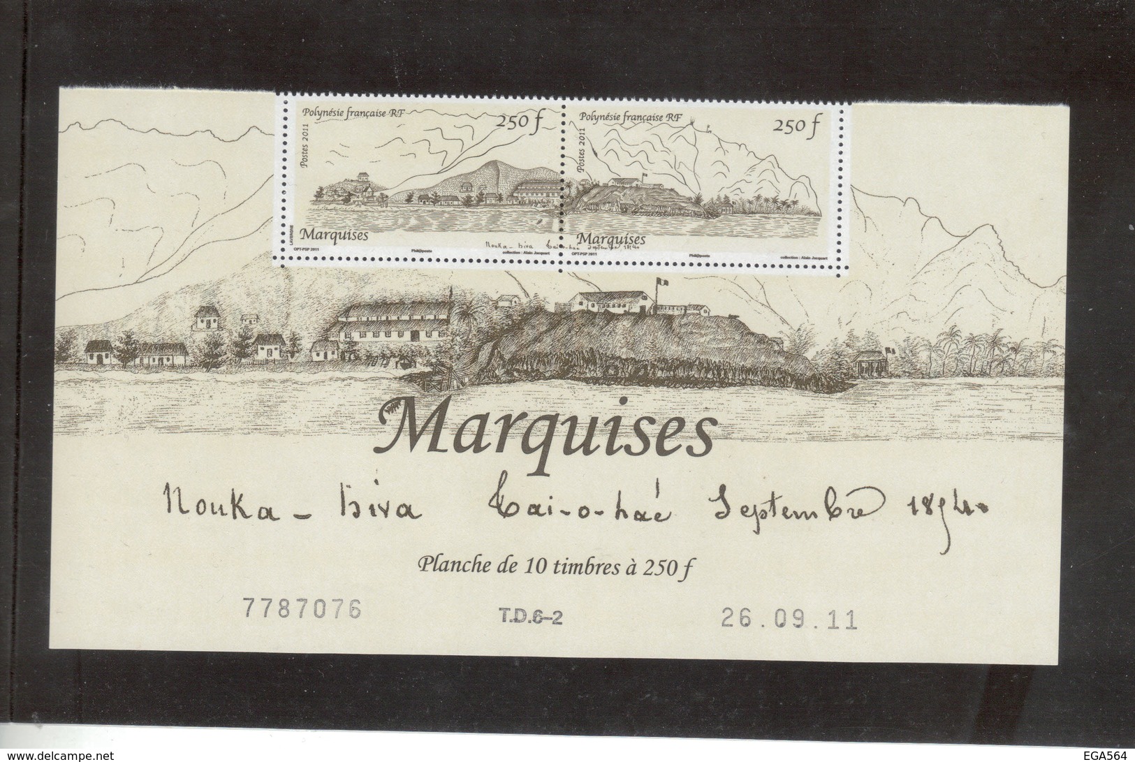 AN - Polynésie Française -PO973/974 **MNH De 2011paire Se Tenant -MARQUISE (NOUKA HIVA)Passage De COOK 7 Avril 1774 - Nuevos